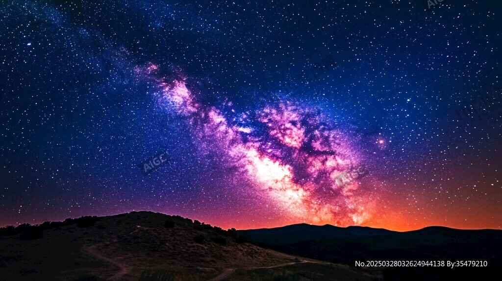 梦幻星空下的壮丽自然景观