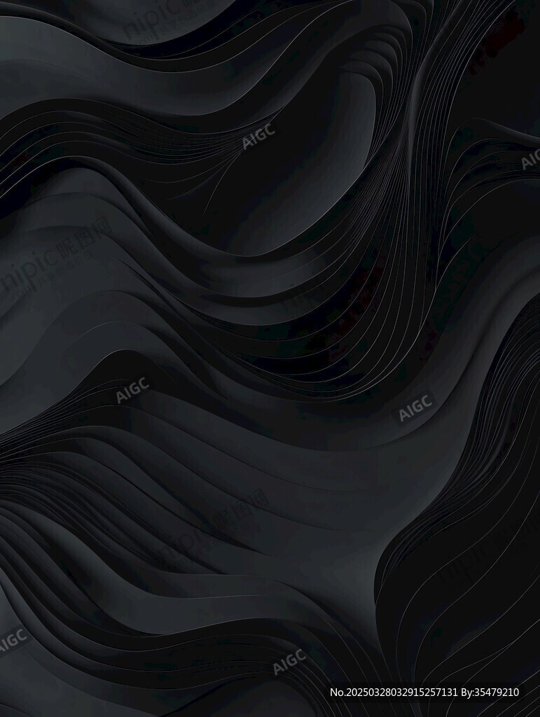 黑色波浪纹理抽象背景图