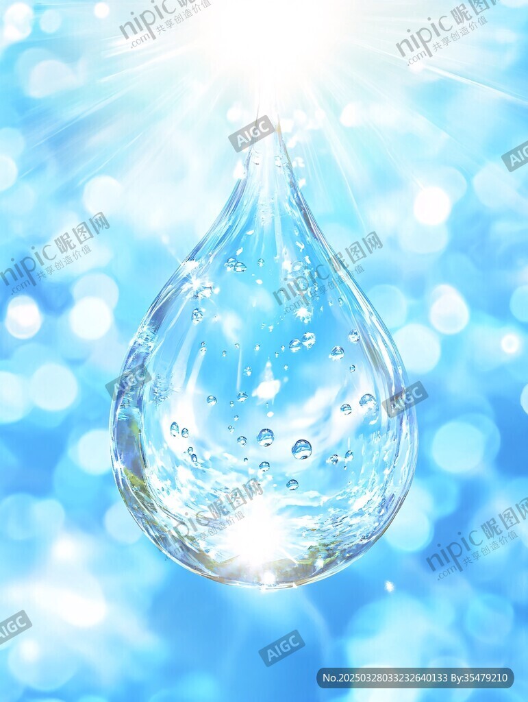 晶莹水滴 闪耀梦幻蓝光