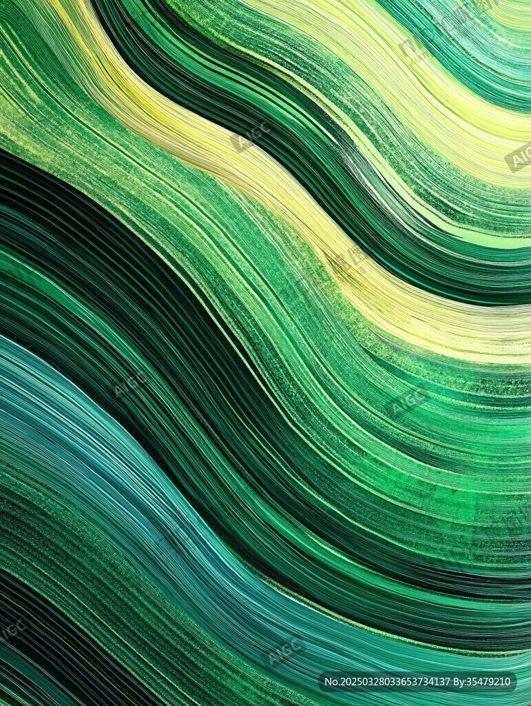 流动绿彩 抽象艺术纹理