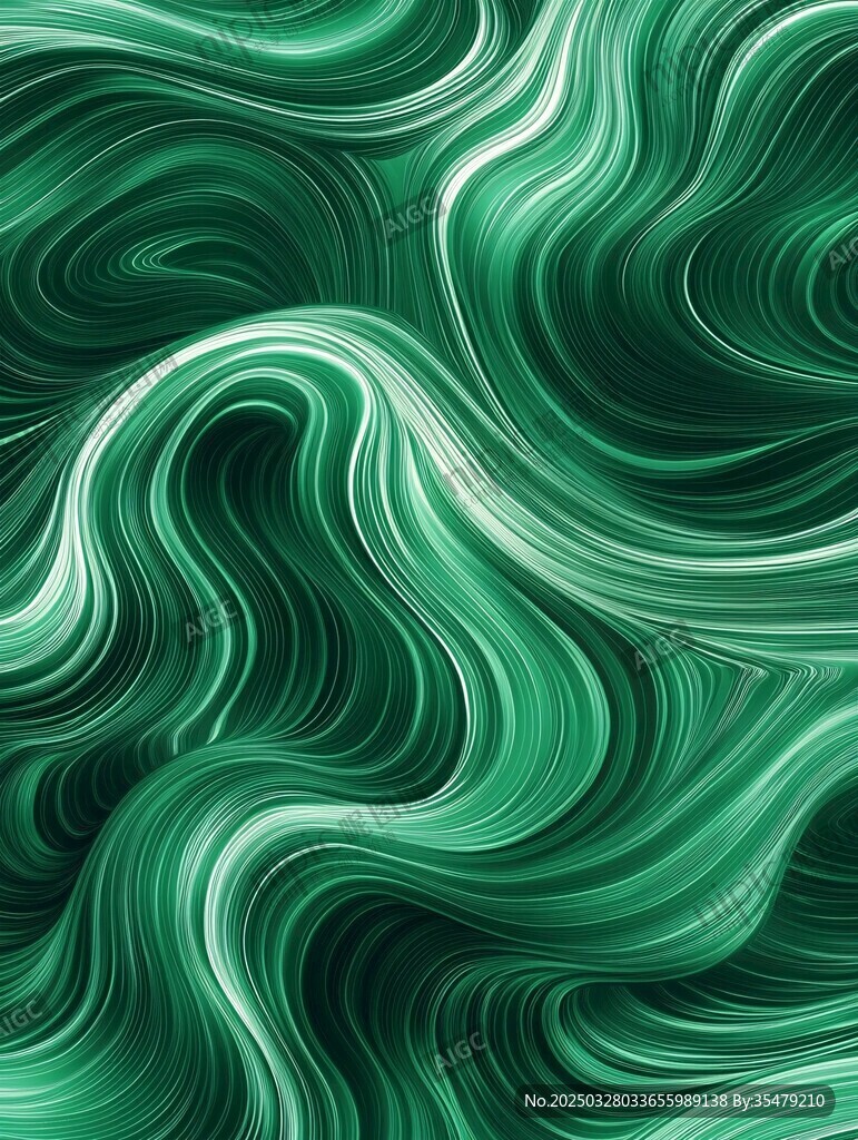 翠绿动感波纹抽象背景图