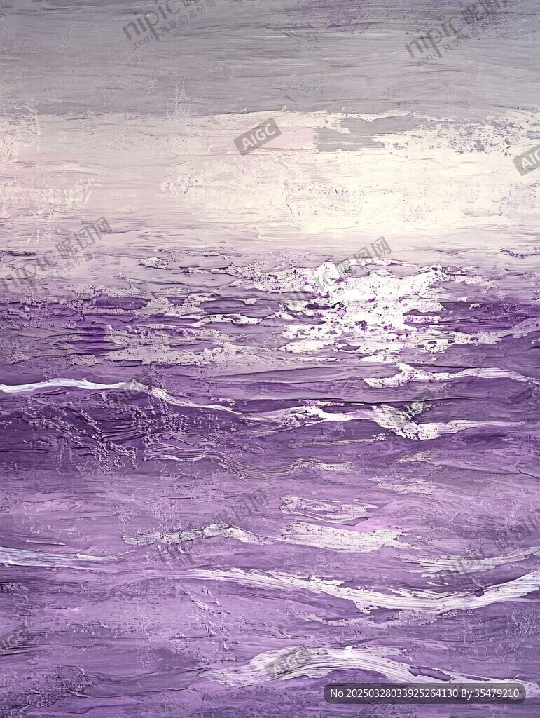 紫色海洋抽象艺术画作