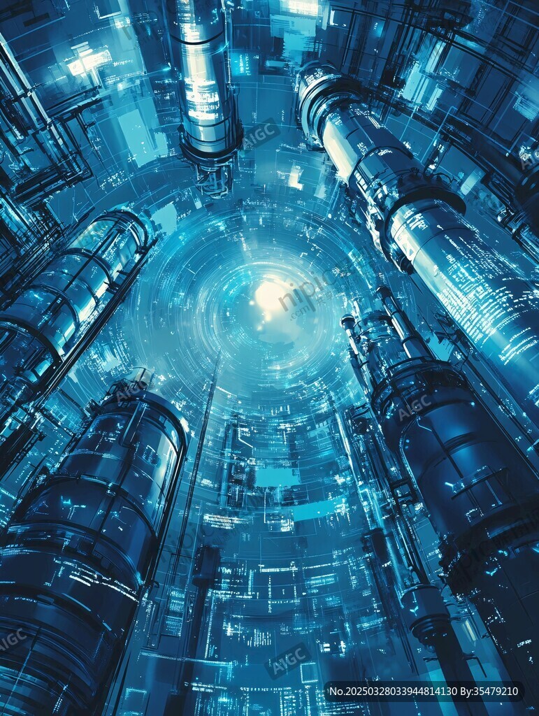 未来科技感的机械空间