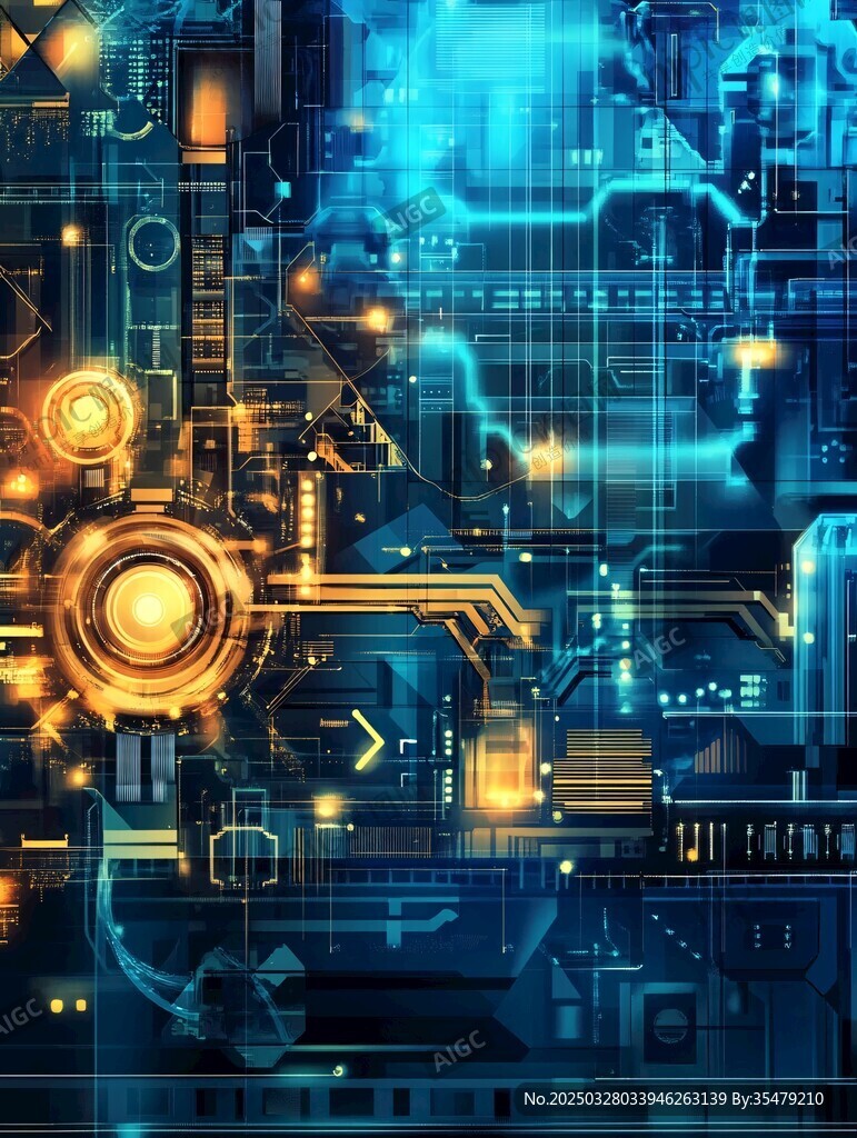 未来感科技电路抽象背景图