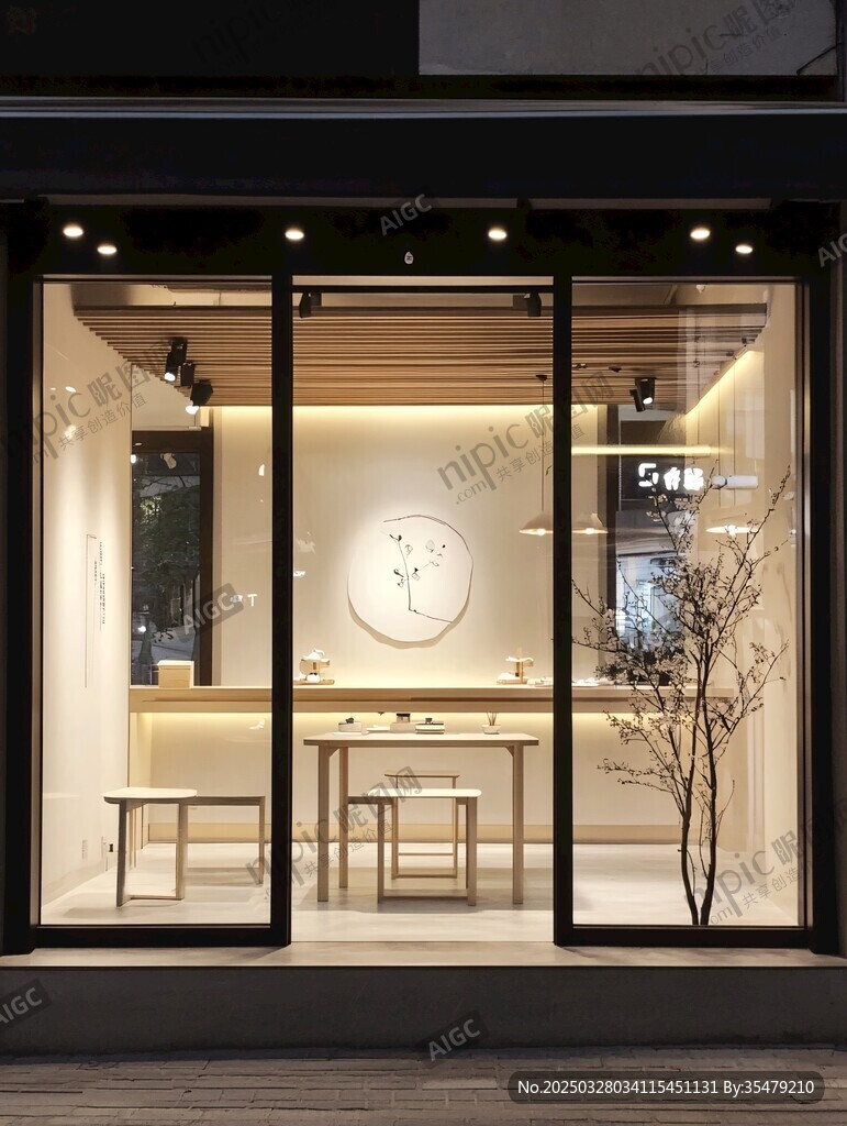 日式禅意茶室店铺展示