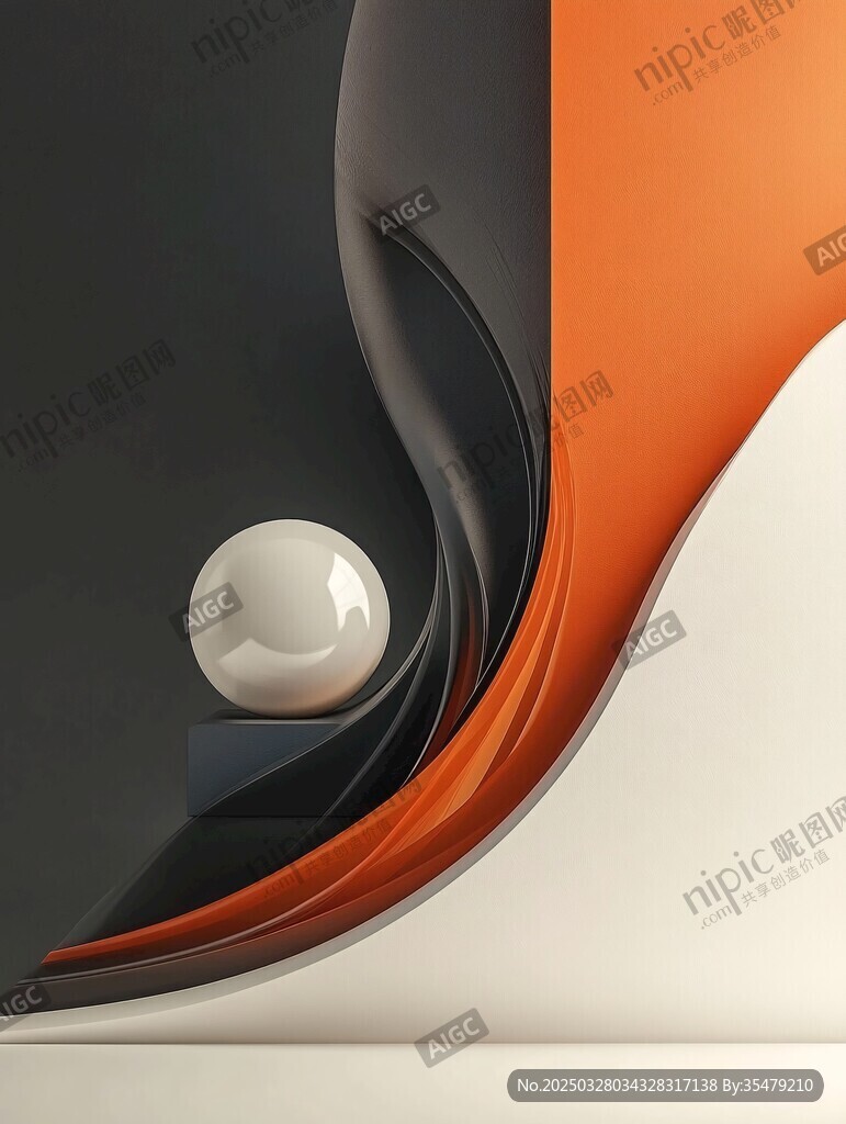 流体质感球体创意几何图