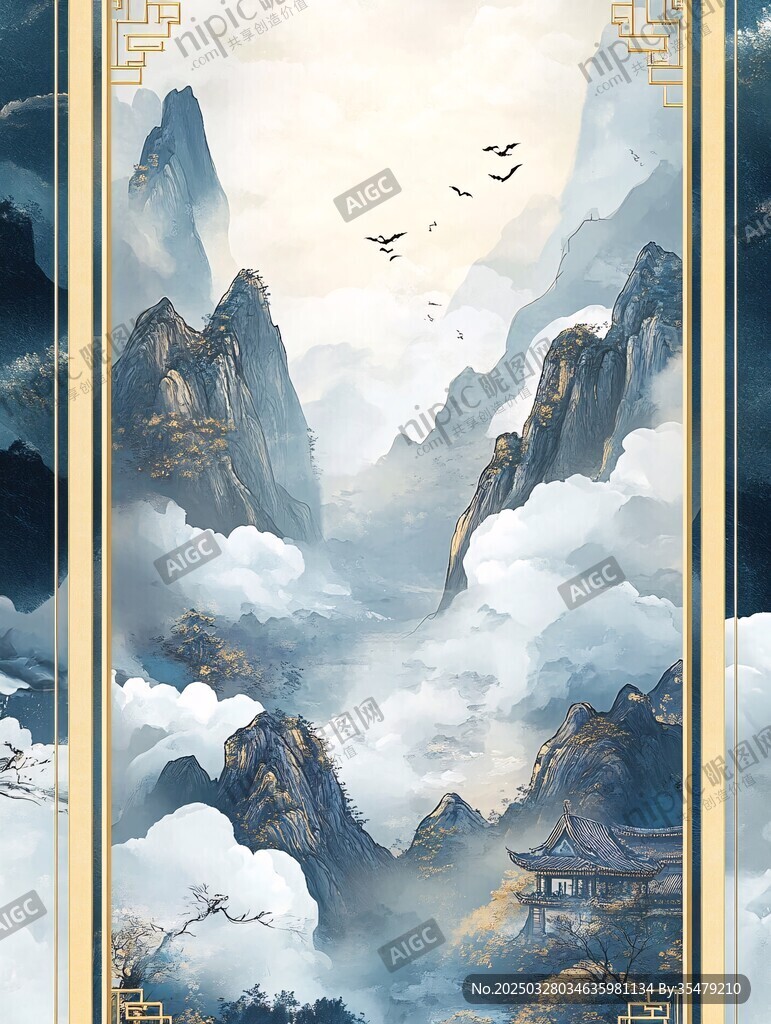 中式山水意境图
