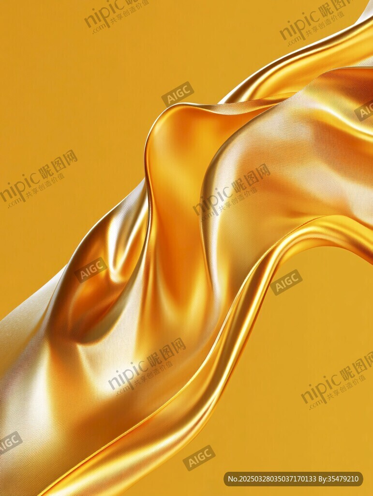 金色丝滑流体动感画面