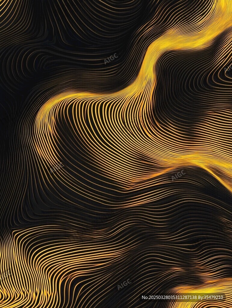 黑金波纹抽象艺术背景图