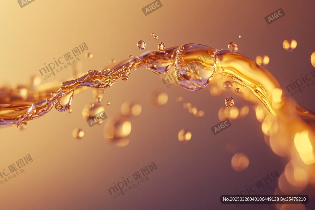 金色水花飞溅动态瞬间