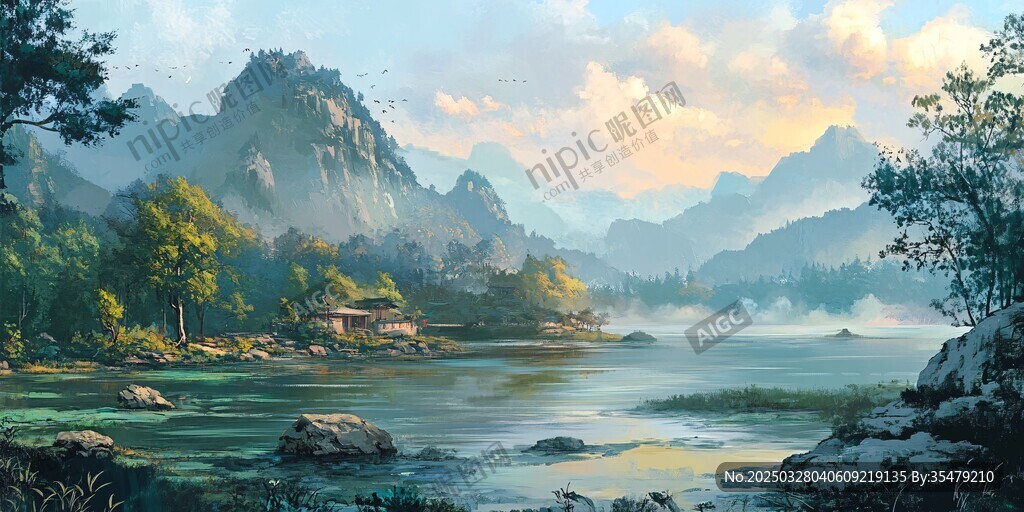 山水诗意美景