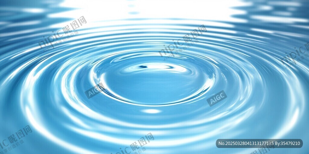 水面涟漪 清澈蓝色水波纹