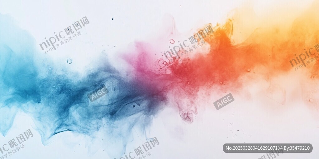 彩色烟雾交融梦幻背景