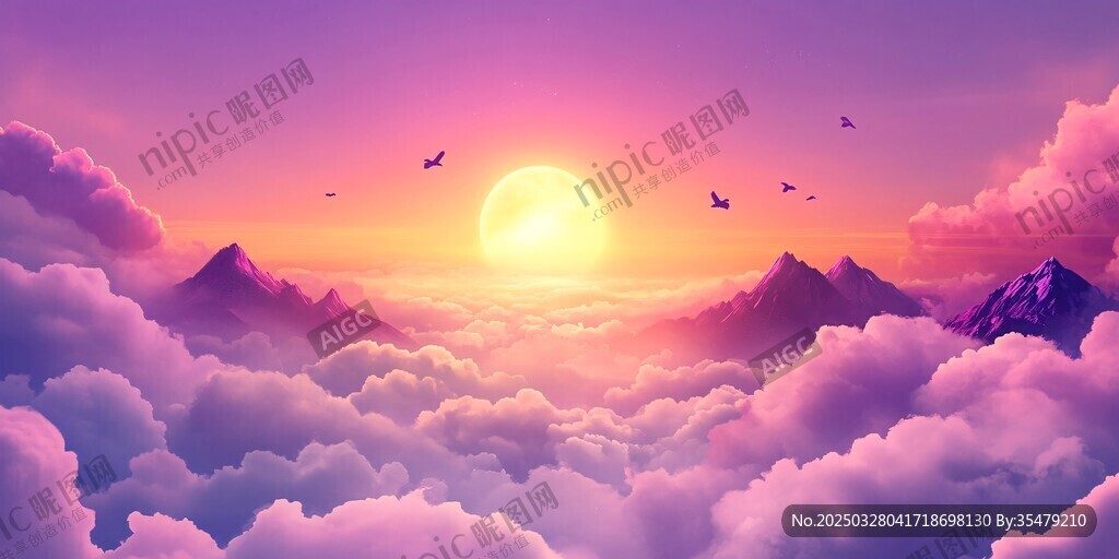 梦幻云海间的壮丽日出