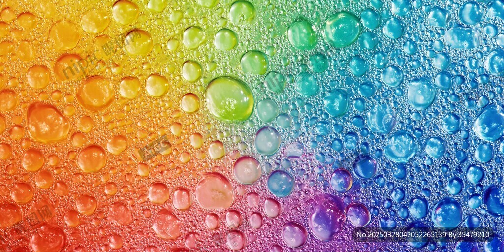 彩虹水滴梦幻背景图