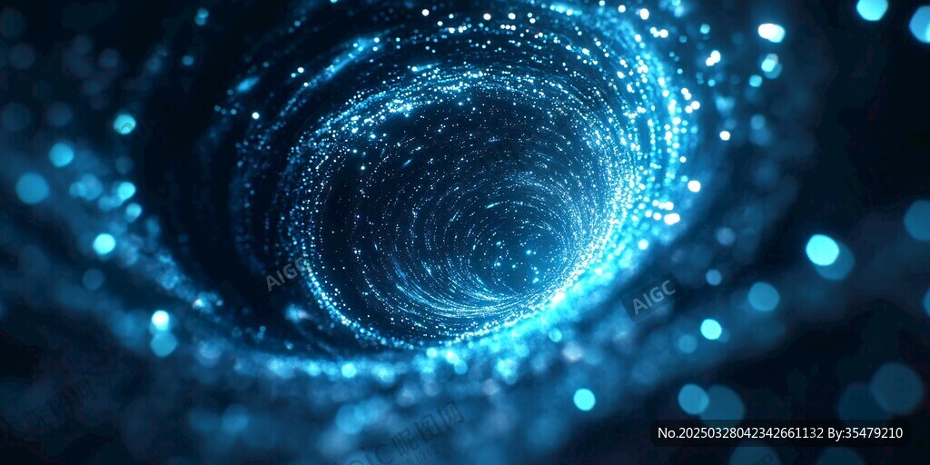 蓝色梦幻粒子旋涡特效