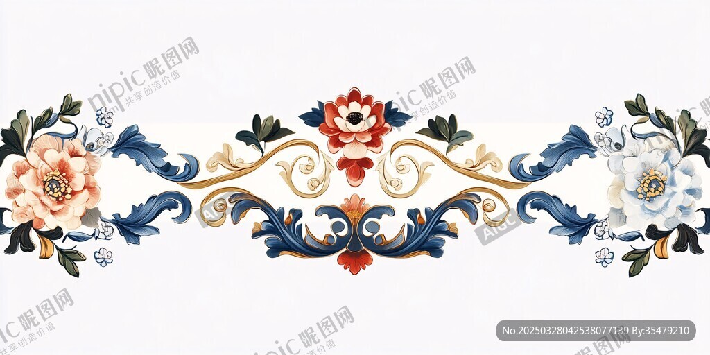 欧式花卉边框装饰图案