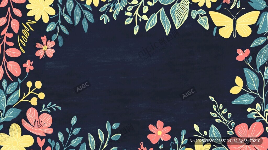 花卉边框背景图