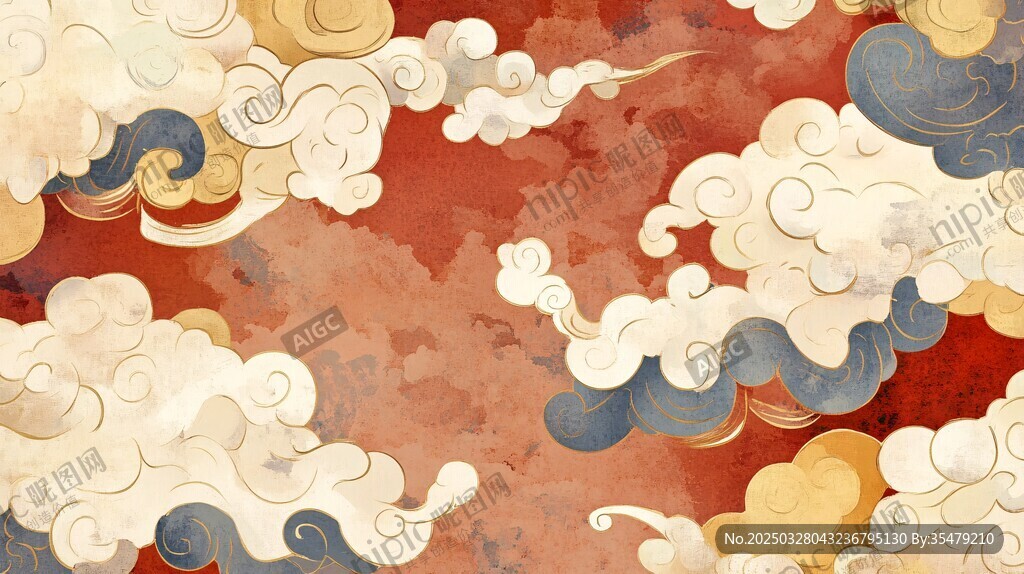 中式复古云纹背景图案