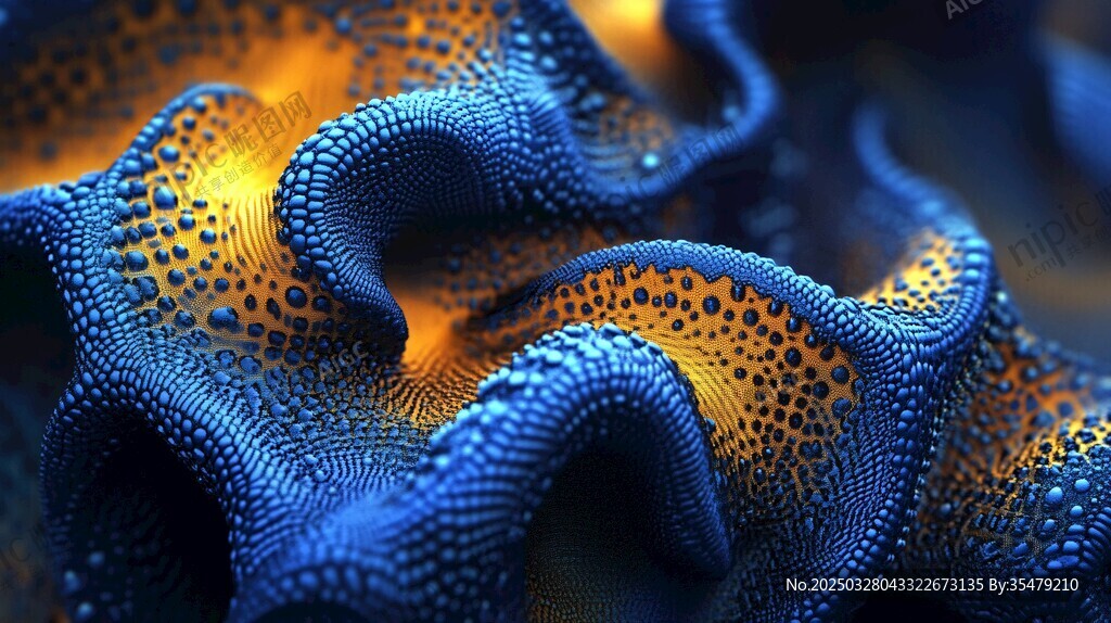 梦幻蓝色海洋生物纹理