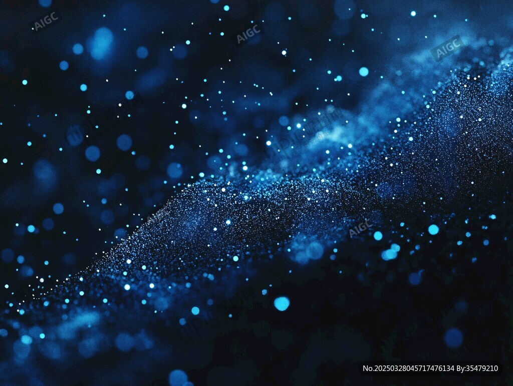 梦幻蓝色粒子星空背景