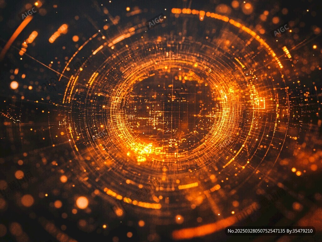 炫彩科技感环形光效画面