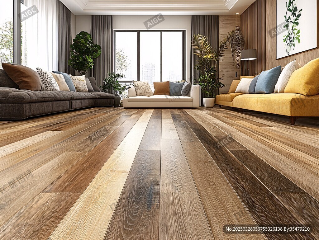 现代简约风客厅木地板展示