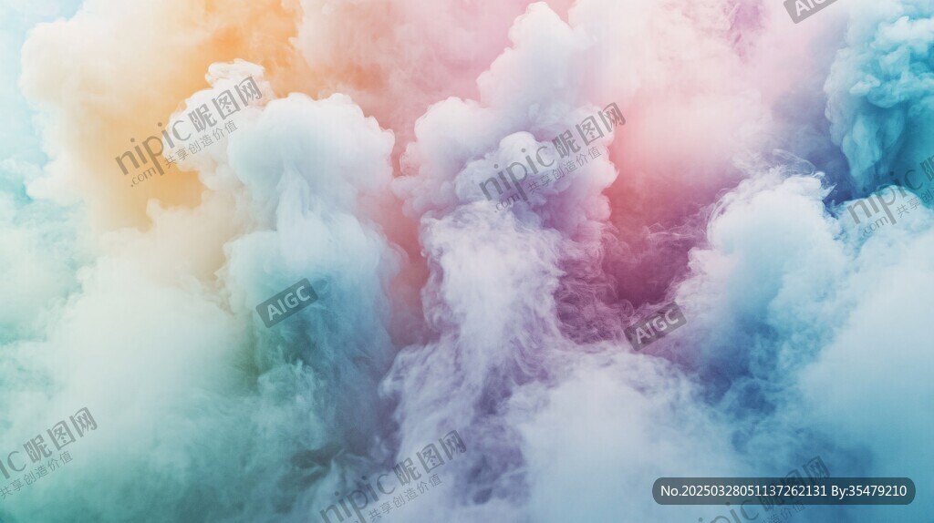 梦幻彩色云朵背景图