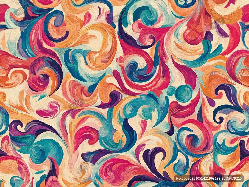 多彩流体艺术花纹图案