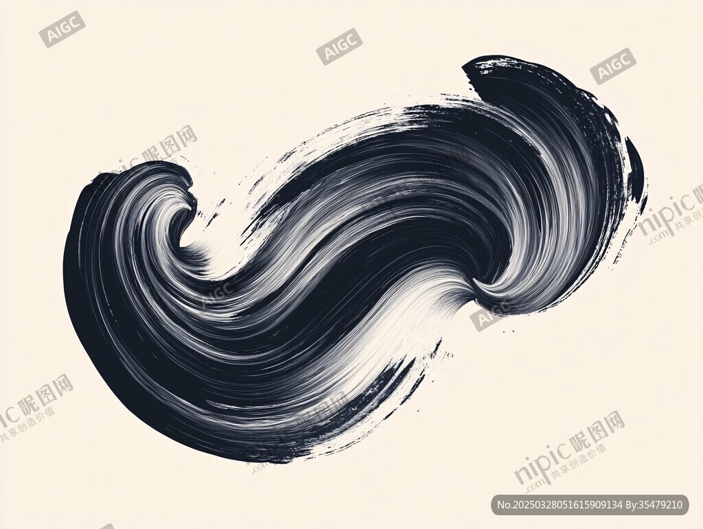 水墨笔触艺术纹理图案