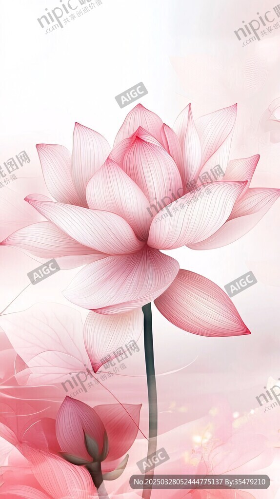 梦幻粉色莲花唯美绽放