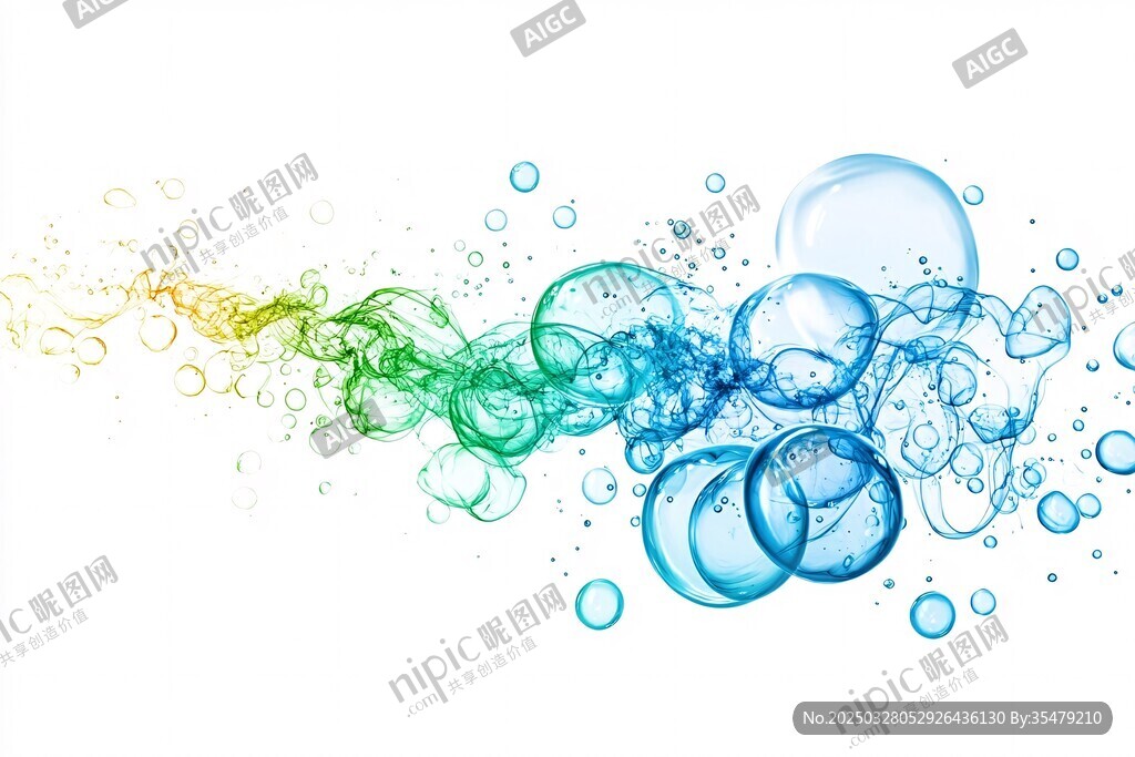 彩色梦幻气泡流动特效图