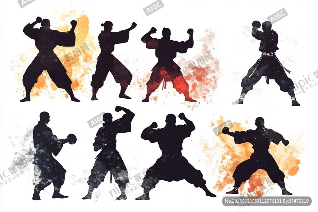 武术动作剪影艺术集合