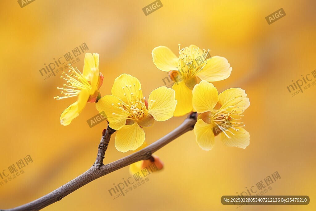 黄梅花枝俏