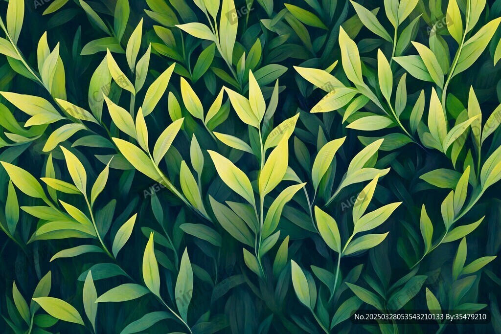 清新绿叶植物背景图
