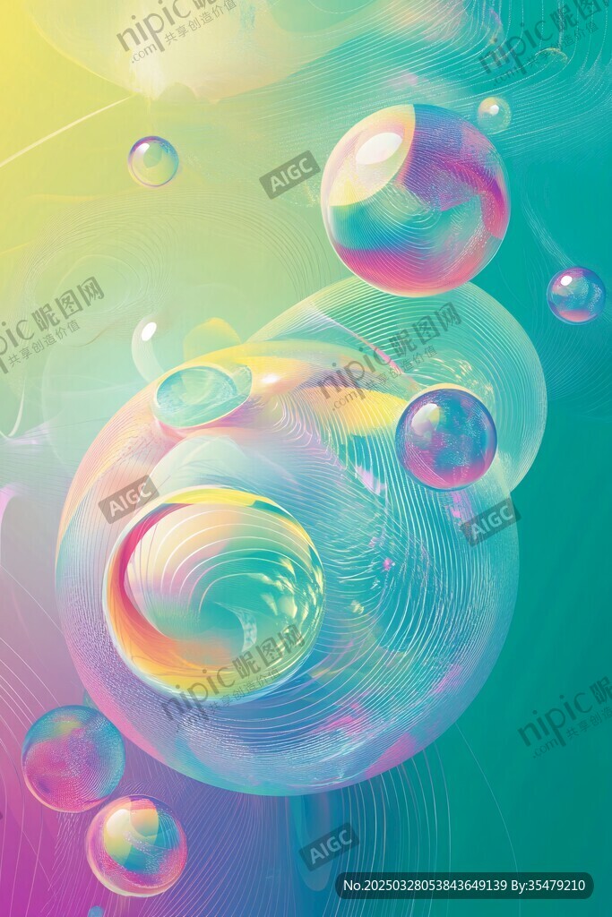 梦幻炫彩泡泡背景图
