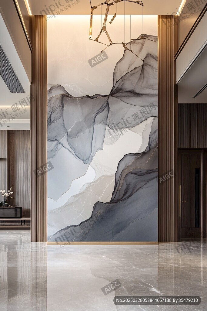 中式水墨风玄关装饰画