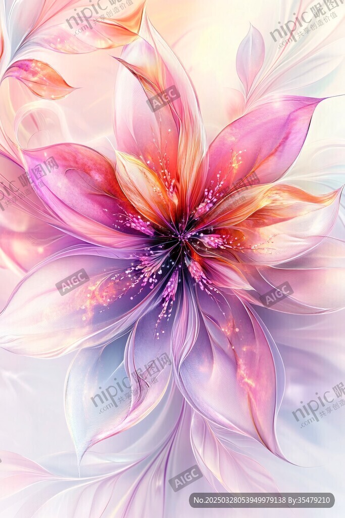 梦幻绚丽花朵绽放