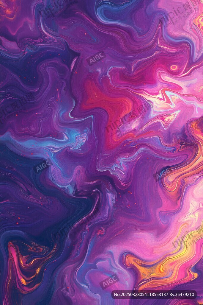 梦幻流体色彩抽象艺术图案