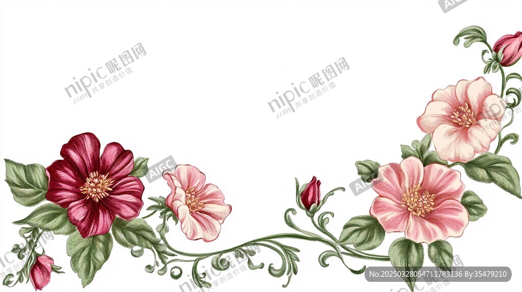 花卉藤蔓装饰图案