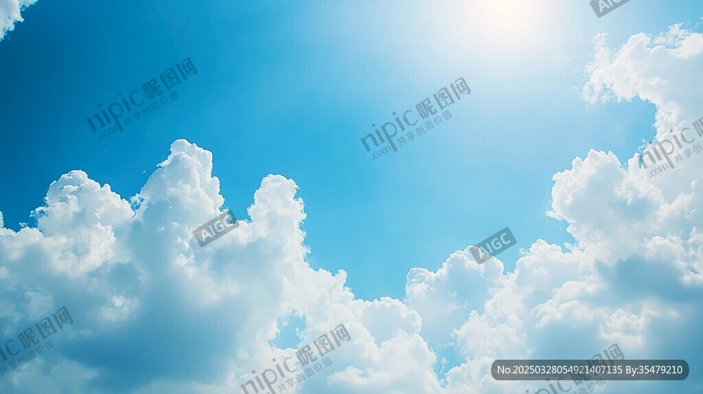 晴朗蓝天 蓬松白云