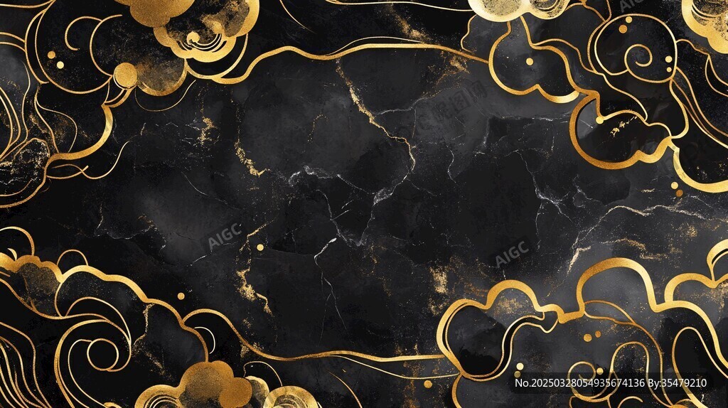 黑金云纹大理石风背景图