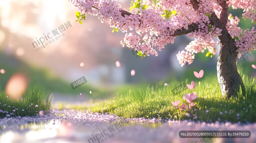 春日烂漫樱花小径