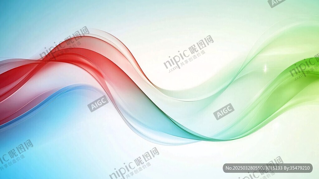 彩色动感飘带背景图