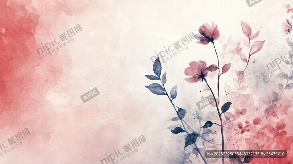 水彩花卉背景图