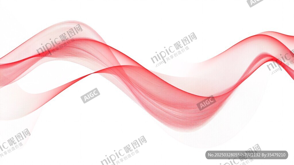红色飘逸动感线条图案