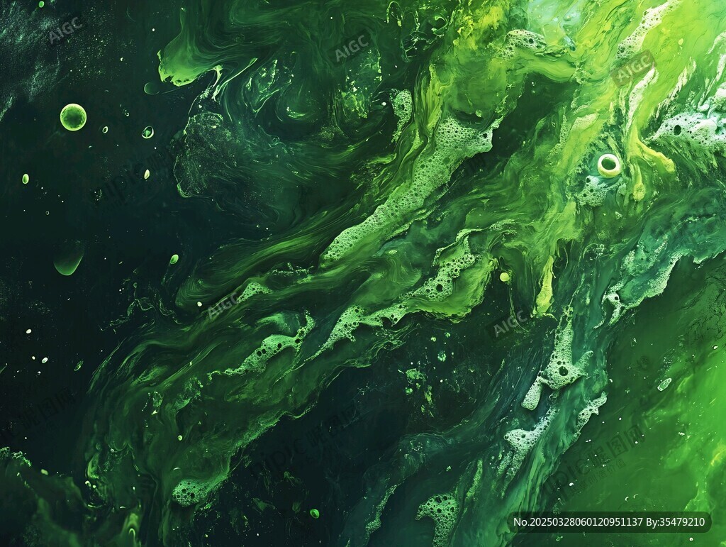 梦幻绿色流体艺术纹理
