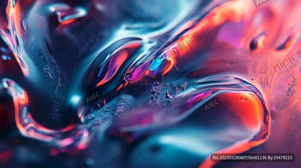 梦幻炫彩流动液体效果