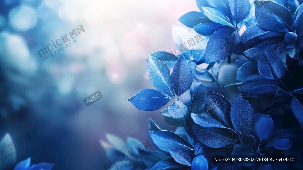 梦幻蓝叶 清新自然之美