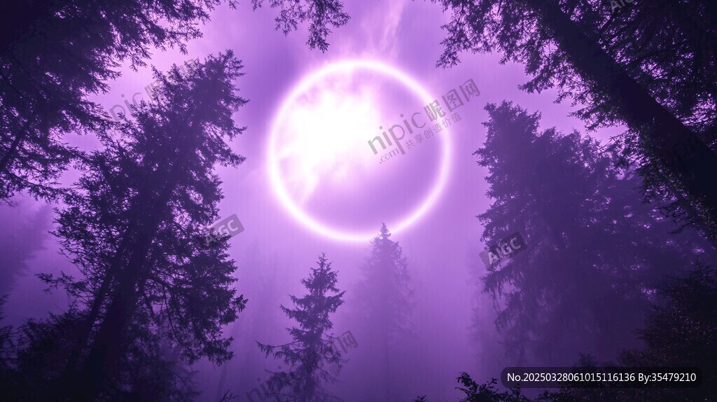 梦幻紫林中的神秘光环